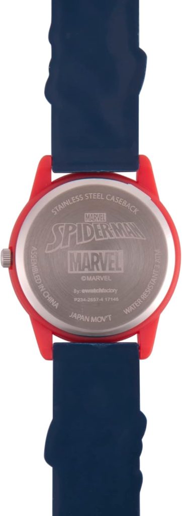 Marvel Spider-Man Kids' Plastic Time Teacher Analog Quartz 3D Strap Watch, Red/Navy/Multi Navy - Image 3