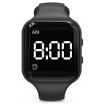 Vibrating Alarm Watch Waterproof Wake Up Watch Silent Medical Reminder Watch - with Timer and 15 Daily Alarms (Black)