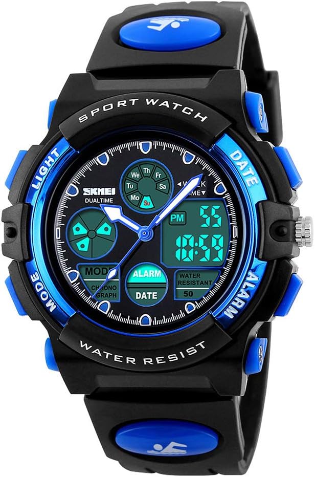 Kids Sports Watch Waterproof Boys Multi-Function Digital Wristwatch LED Alarm Stopwatch