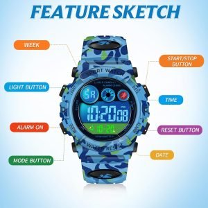 Watch Digital Outdoor Sport Waterproof Boys Watches - Image 3
