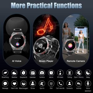 1.52-Inch Touch Screen  Smartwatch with Text and Call for Men and Women(Black) - Image 6