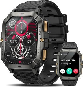 Smart Watches for Men 2.02'' Fitness  Waterproof Fitness Tracker with Blood Pressure/Heart Rate/Sleep