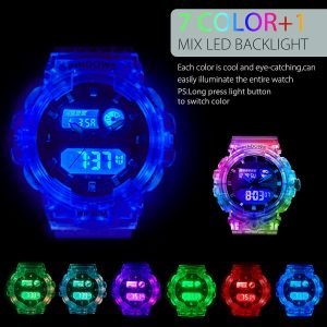 Digital Sports Watch 7 Color LED Light Large Digital Display - Image 2